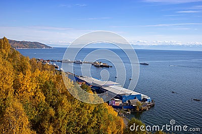 The Baikal Port and Baikal lake Stock Photo