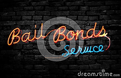 Bail Bond sign on wall Stock Photo