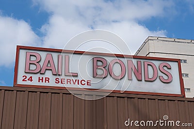 Bail Bonds Sign Editorial Stock Photo