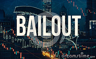 Bailout theme with Chicago skyscrapers Stock Photo