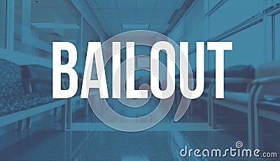 Bailout theme with a medical waiting room background Stock Photo