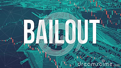 Bailout theme with US shipping port Stock Photo