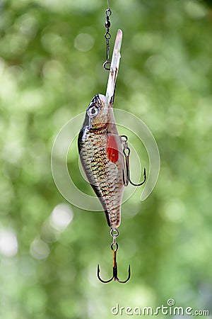 Bait number 2 vertical orientation for catching predatory fish in lakes and rivers. Stock Photo