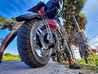 Bajaj 200cc Pulsar Bikes Ultra Wide Short Stock Photo