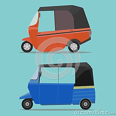 Bajaj public transportation Vector Illustration