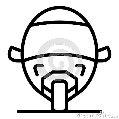 Bajaj tricycle icon outline vector. Old trishaw Vector Illustration