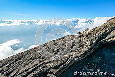 Bajawa - Steep slopes of Volcano Inierie Stock Photo