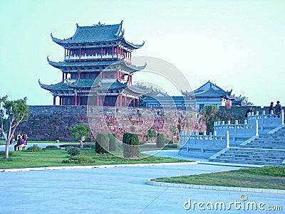 Bajing terrace-Famous scenic spots in Jiangxi Editorial Stock Photo