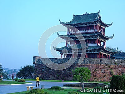 Bajing terrace-Famous scenic spots in Jiangxi Editorial Stock Photo