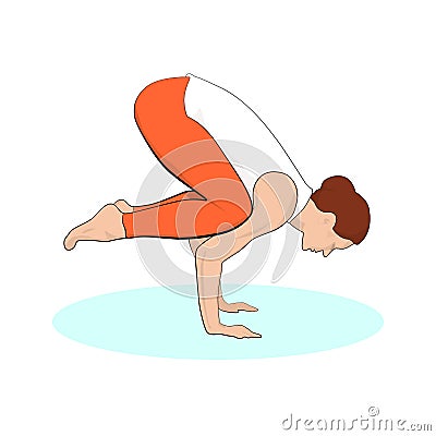 Bakasana Vector Illustration