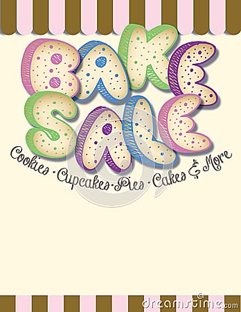 Bake Sale Flyer Poster Art Announcement Fundraiser Stock Photo