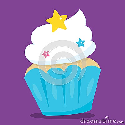 Bake sale girl cupcake blue 22 Vector Illustration