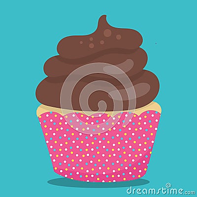 Bake sale girl cupcake chocolate 25 Vector Illustration