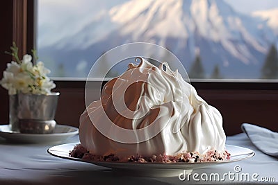 Baked Alaska - A showstopper dessert (Generative AI) Stock Photo