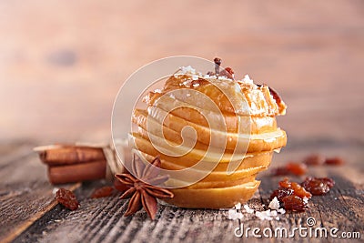 Baked apple with spice Stock Photo