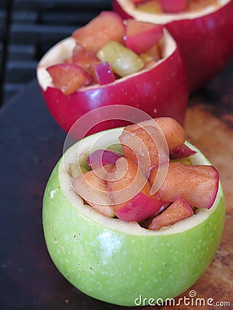 Baked Apples with Cinnamon Stock Photo