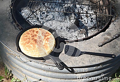 Baked bannock bread Stock Photo