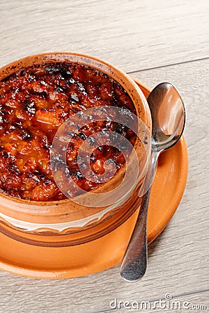 Baked Beans - Bowl of baked beans Stock Photo