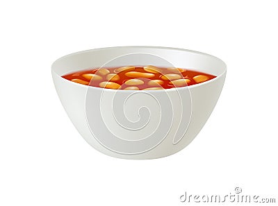 Baked Beans Bowl Vector Illustration