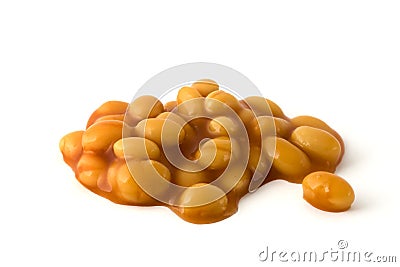 Baked beans isolated over white Stock Photo