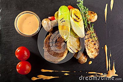 Baked Beef Tongue Stock Photo