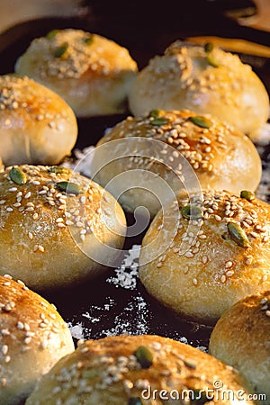 Fresh Bread On oven Stock Photo