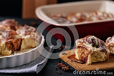 Baked Buns Cinnamon and Clove Spice Ingredients Stock Photo