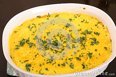 Baked cheese grits Stock Photo