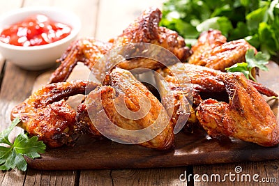 Baked chicken wings Stock Photo