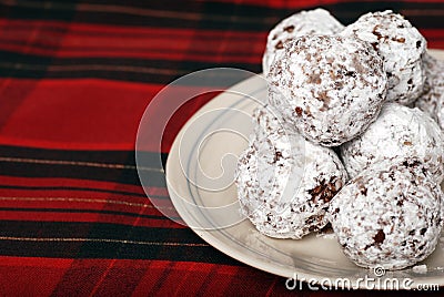 Baked chocolate coconut snowballs Stock Photo