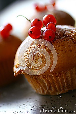 Baked chocolate muffins Stock Photo