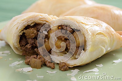 Baked Curry Puffs Stock Photo