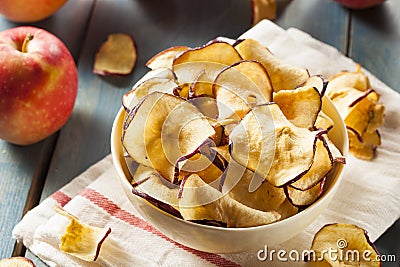 Baked Dehydrated Apples Chips Stock Photo