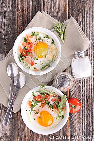 Baked egg Stock Photo