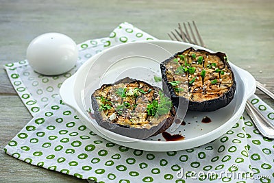 Baked eggplant. Stock Photo