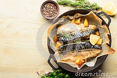 Baked fish Stock Photo