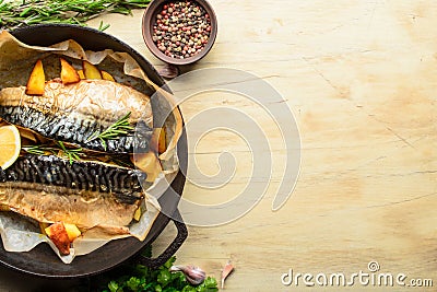 Baked fish Stock Photo