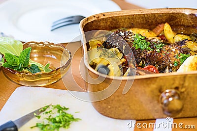 Baked fish Stock Photo