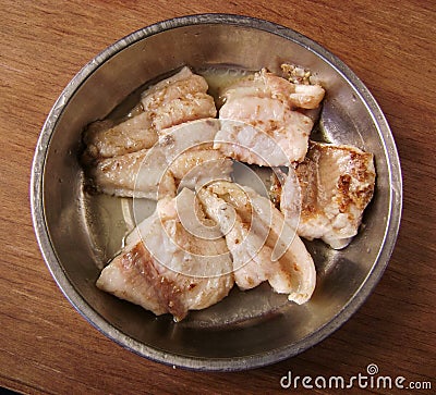 Baked FLOUNDER fish meal Stock Photo