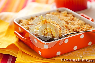 Baked macaroni and cheese Stock Photo