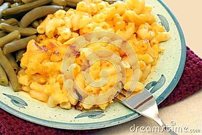 Baked Macaroni and Cheese Stock Photo