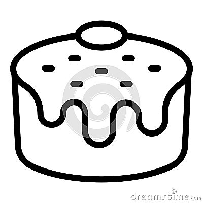 Baked panettone icon outline vector. Cake bread Vector Illustration
