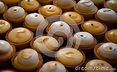 Baked Petite Pastry Custards Stock Photo