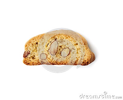 Baked piece Italian almond biscotti, cantuccini cookies Stock Photo