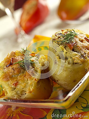 Baked potato Stock Photo