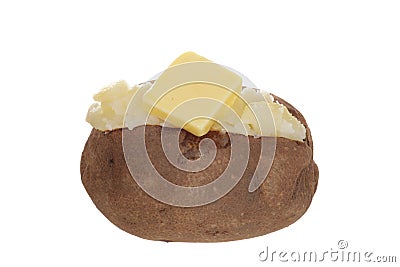 baked potato with butter Stock Photo