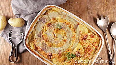 Baked potato with cream and cheese Stock Photo