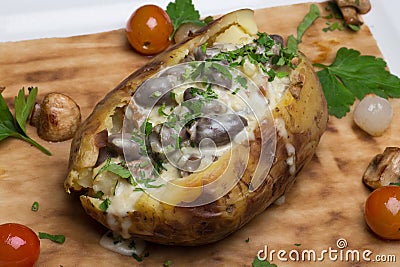 Baked potato Stock Photo