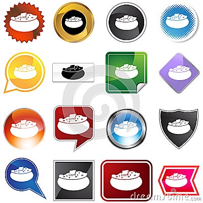 Baked Potato Icon Set Vector Illustration