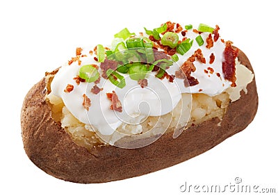 Baked Potato Loaded Stock Photo